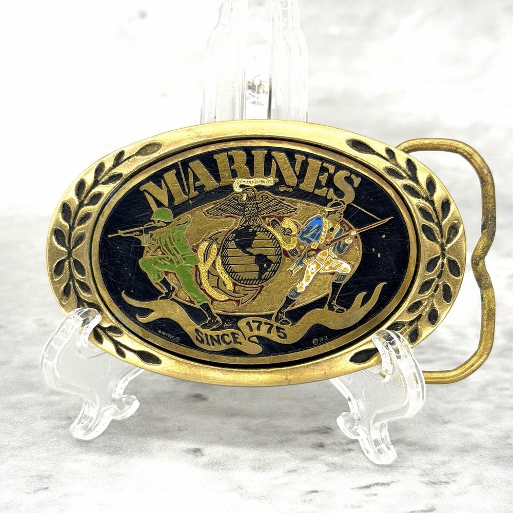 Heritage Buckles Solid Brass Marines Belt Buckle